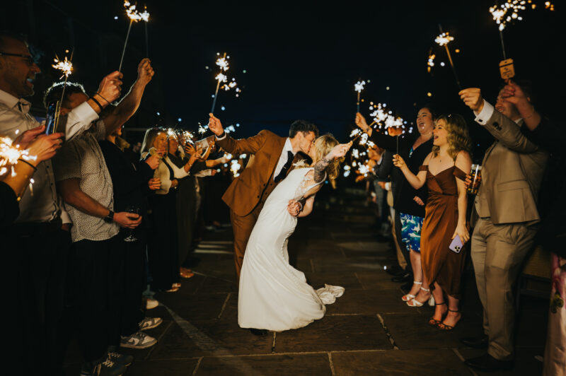 Weddings at The Fleece Countryside Inn | Autumn Wedding Photography 1 SPARKLES EXIT at the Fleece